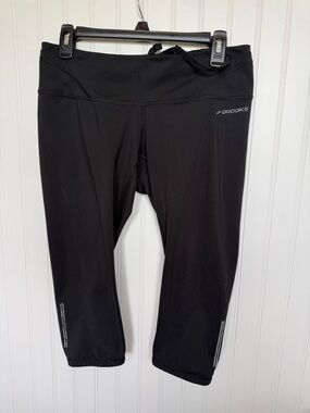 Brooks Women's Black Capri Active run pants large Tights